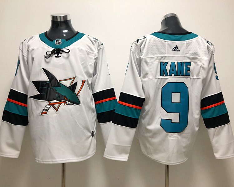 Men's San Jose Sharks Evander Kane #9 White Breakaway Jersey