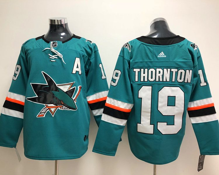 Men's San Jose Sharks Joe Thornton #19 Teal Home Breakaway Jersey