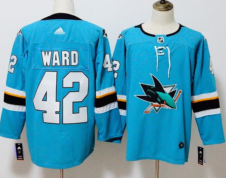 Men's San Jose Sharks Joel Ward #42 Blue Breakaway Jersey