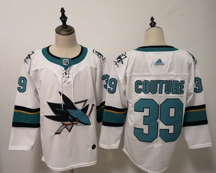 Men's San Jose Sharks Logan Couture #39 White Breakaway Jersey
