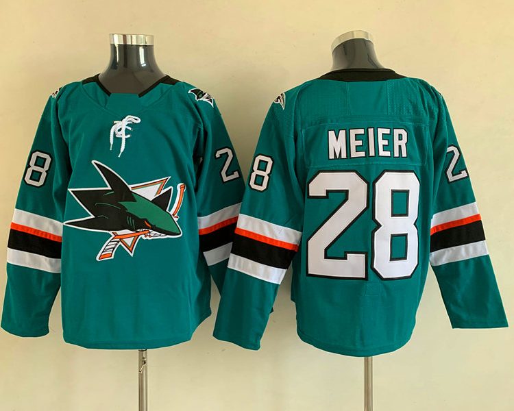 Men's San Jose Sharks Timo Meier #28 Teal Home Breakaway Jersey