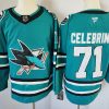 Men's San Jose Sharks Macklin Celebrini #71 Green jersey
