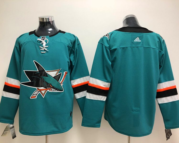 Men's San Jose Sharks Teal Home Authentic Blank Jersey