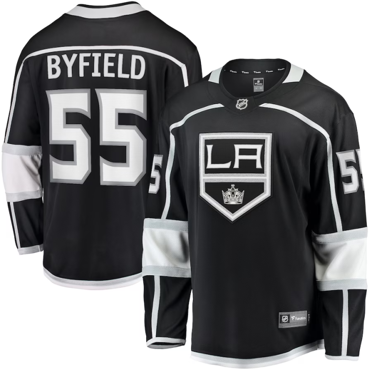 Men's Los Angeles Kings Quinton Byfield #55 Black Home Team Breakaway Jersey