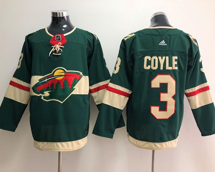 Men's Minnesota Wild Charles Coyle #3 Green Home Breakaway Jersey
