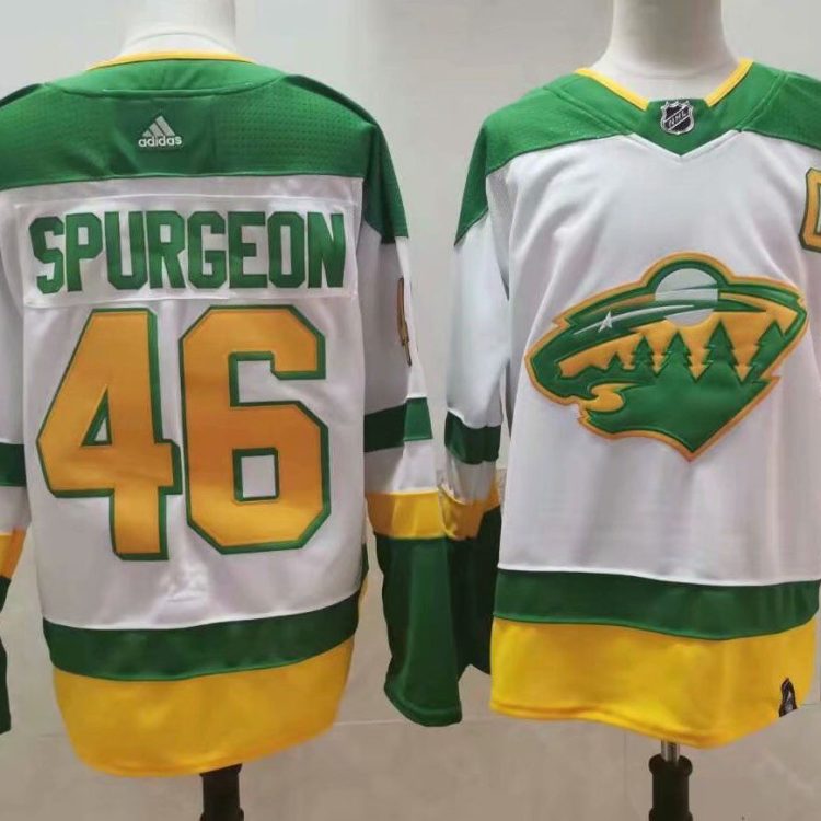 Men's Minnesota Wild Jared Spurgeon #46 White Breakaway Jersey