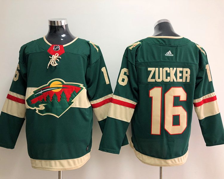 Men's Minnesota Wild Jason Zucker #16 Green Home Breakaway Jersey