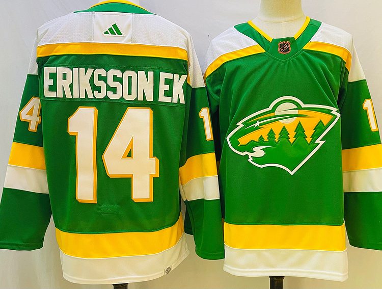 Men's Minnesota Wild Joel Eriksson Ek #14 Green jersey