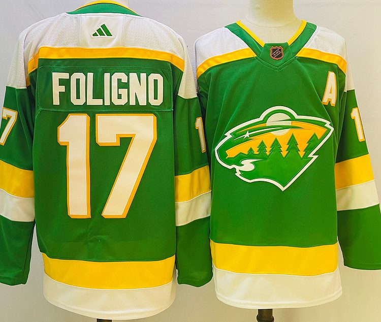 Men's Minnesota Wild Marcus Foligno #17 Green jersey