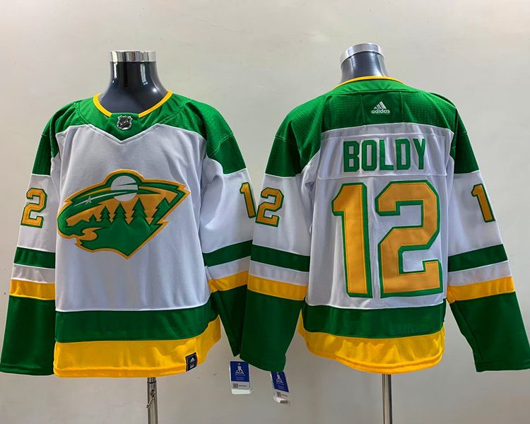 Men's Minnesota Wild Matthew Boldy #12 White Breakaway Jersey