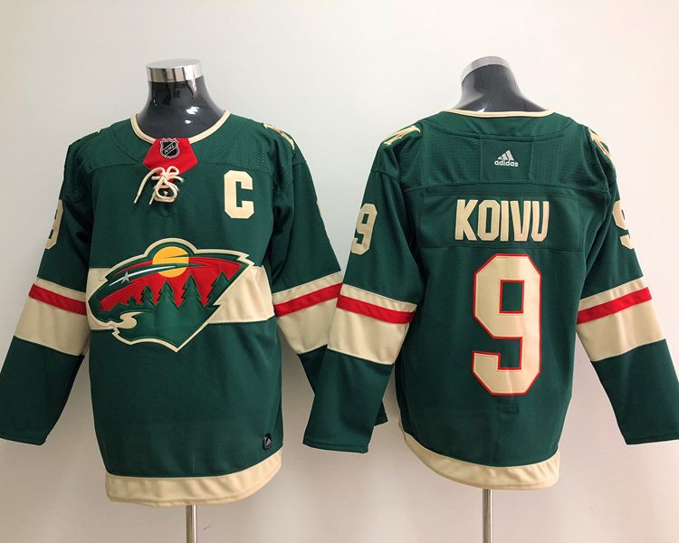 Men's Minnesota Wild Mikko Koivu #9 Green Home Breakaway Jersey