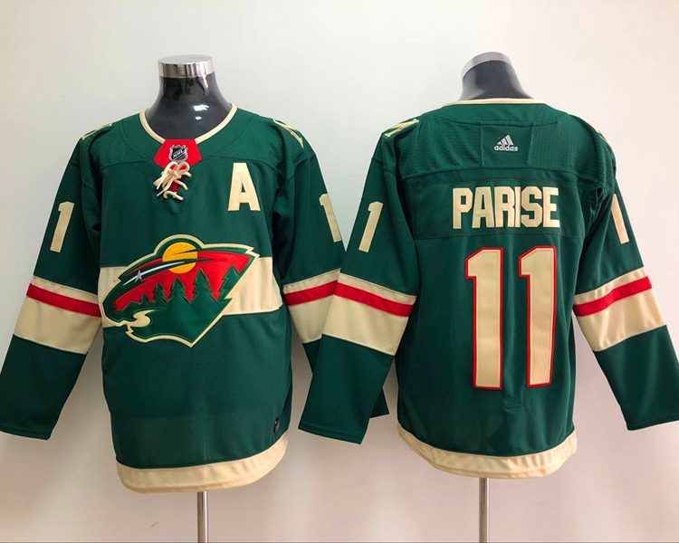 Men's Minnesota Wild Zach Parise #11 Green Home Breakaway Jersey