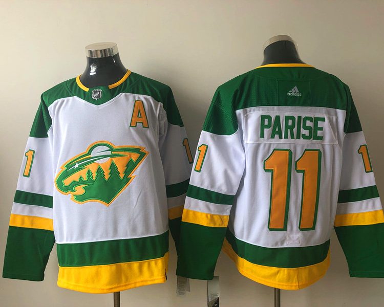 Men's Minnesota Wild Zach Parise #11 White Breakaway Jersey
