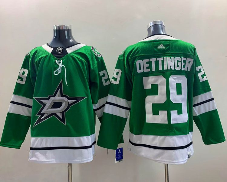 Men's Dallas Stars Jake Oettinger #29 Kelly Green Home Breakaway Jersey