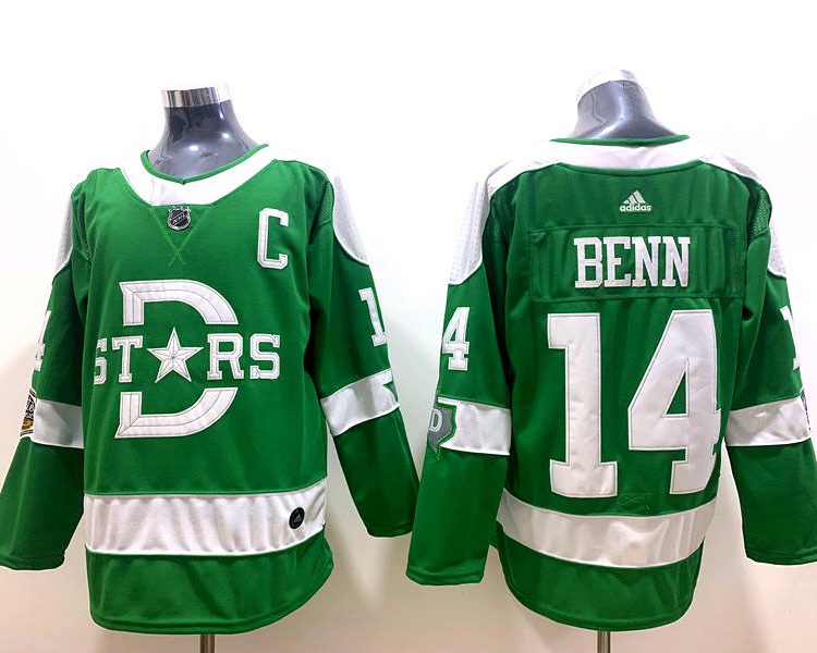 Men's Dallas Stars Jamie Benn #14 Green Breakaway Jersey