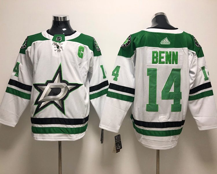 Men's Dallas Stars Jamie Benn #14 White Breakaway Jersey