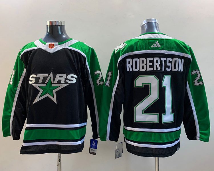 Men's Dallas Stars Jason Robertson #21 Black Breakaway Jersey