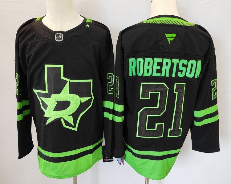 Men's Dallas Stars Jason Robertson #21 Black jersey