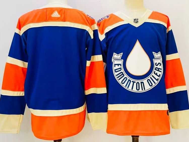 Men's Edmonton Oilers Blank Blue jersey