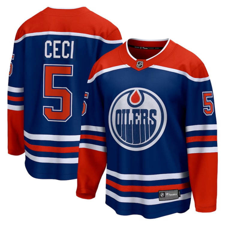 Men's Edmonton Oilers Cody Ceci #5 Royal Home Breakaway Jersey