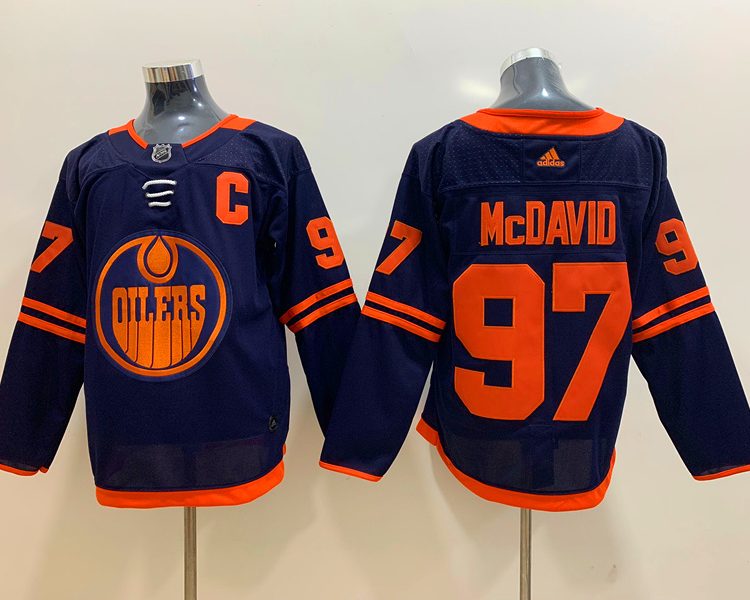 Men's Edmonton Oilers Connor McDavid #97 Navy Alternate Premier Breakaway Jersey