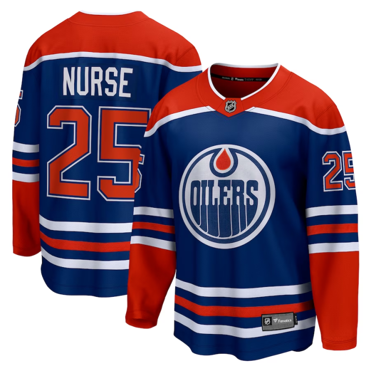 Men's Edmonton Oilers Darnell Nurse #25 Royal Home Breakaway Jersey