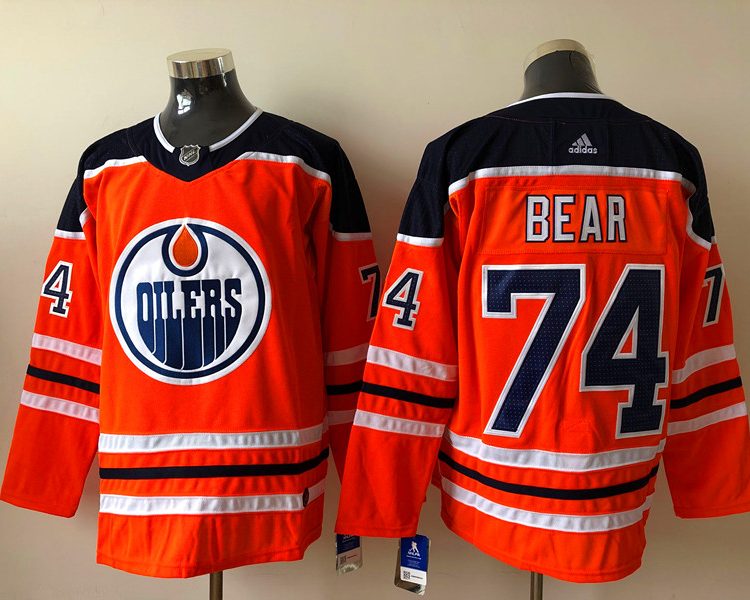 Men's Edmonton Oilers Ethan Bear #74 Orange Breakaway Jersey