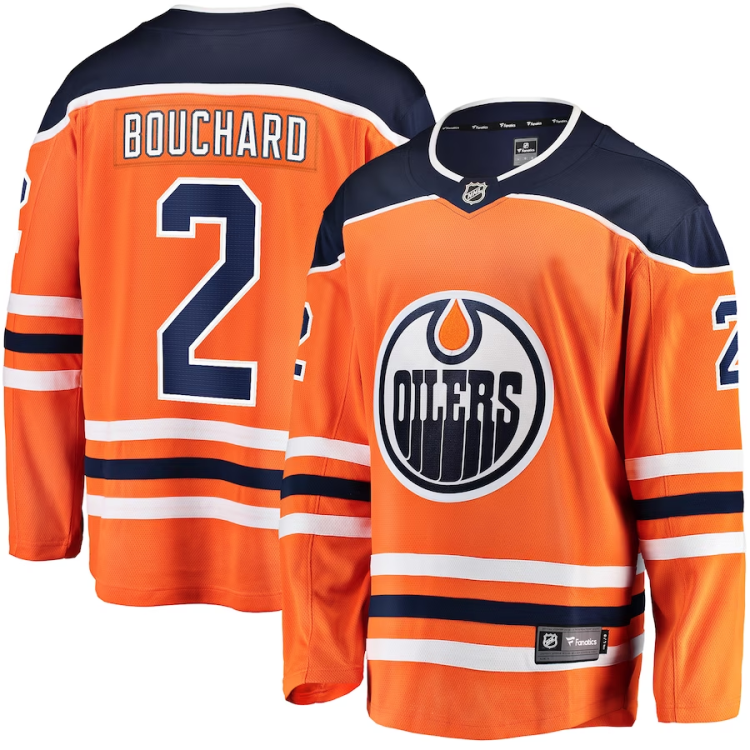 Men's Edmonton Oilers Evan Bouchard #2 Orange Home Breakaway Jersey