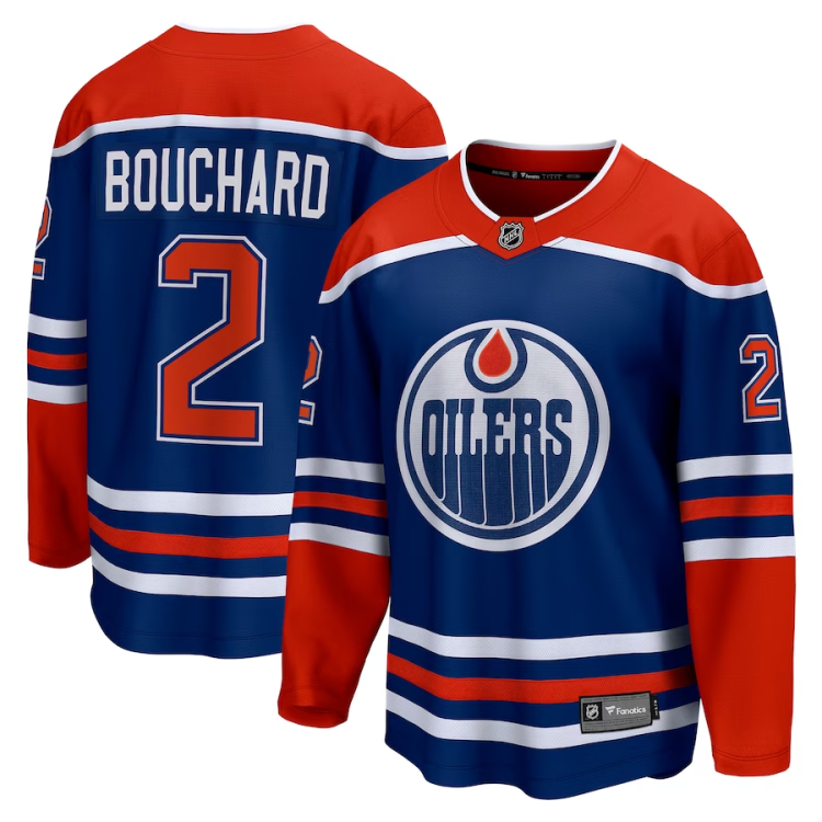 Men's Edmonton Oilers Evan Bouchard #2 Royal Home Breakaway Jersey