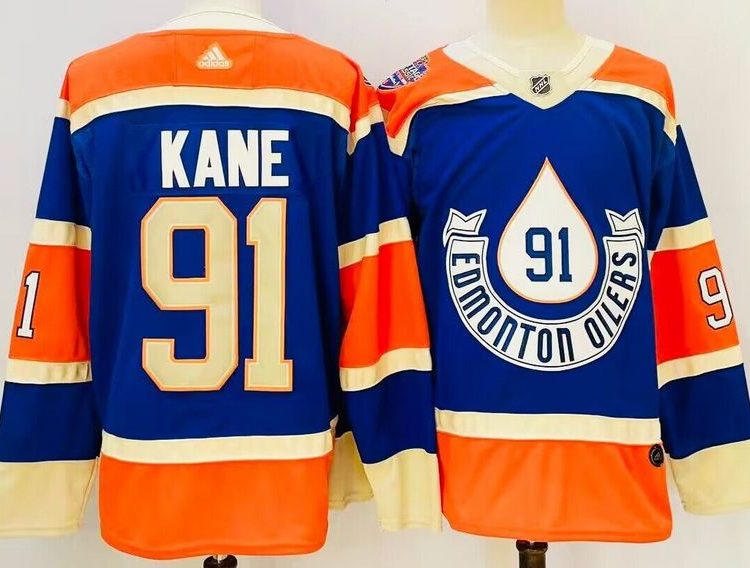 Men's Edmonton Oilers Evander Kane #91 Blue jersey