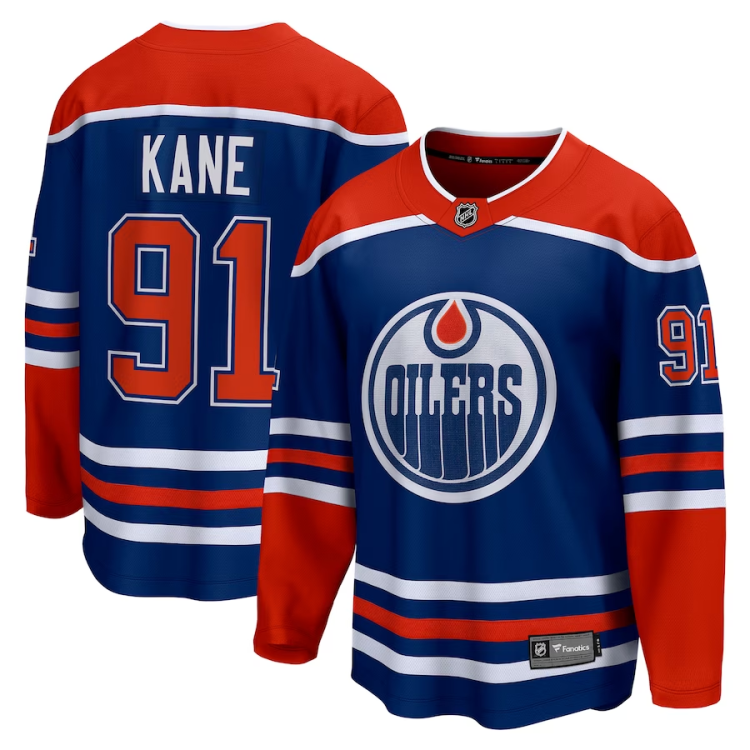 Men's Edmonton Oilers Evander Kane #91 Royal Home Breakaway Jersey