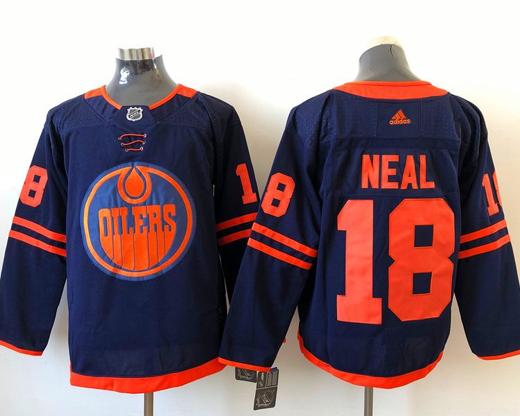 Men's Edmonton Oilers James Neal #18 Navy Breakaway Jersey
