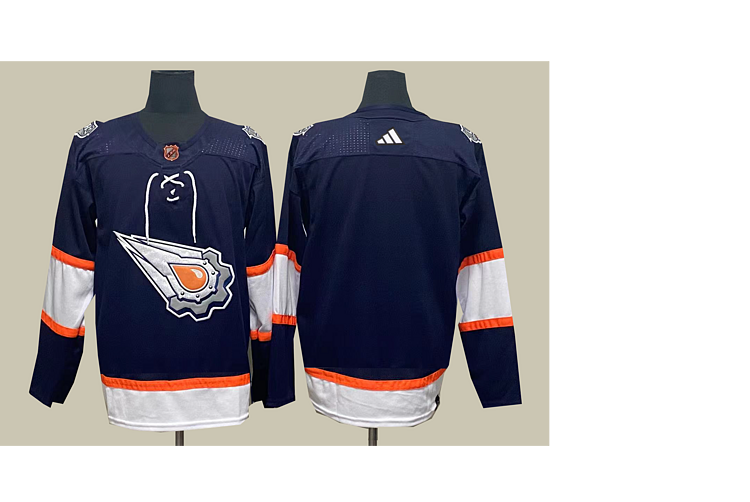 Men's Edmonton Oilers Navy Blank Jersey