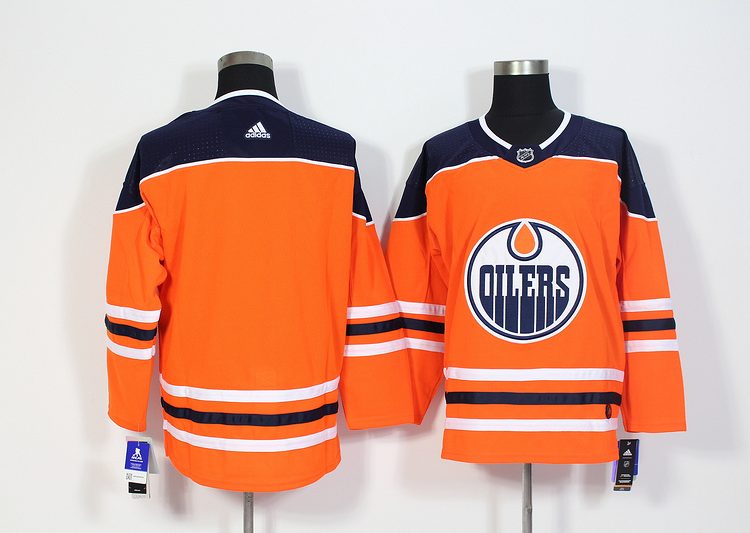 Men's Edmonton Oilers Orange Home Authentic Blank Jersey
