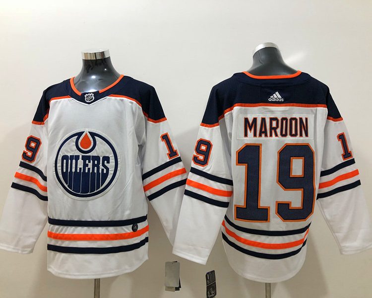 Men's Edmonton Oilers Pat Maroon #19 White Breakaway Jersey