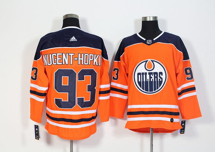 Men's Edmonton Oilers Ryan Nugent-Hopkins #93 Orange Breakaway Jersey
