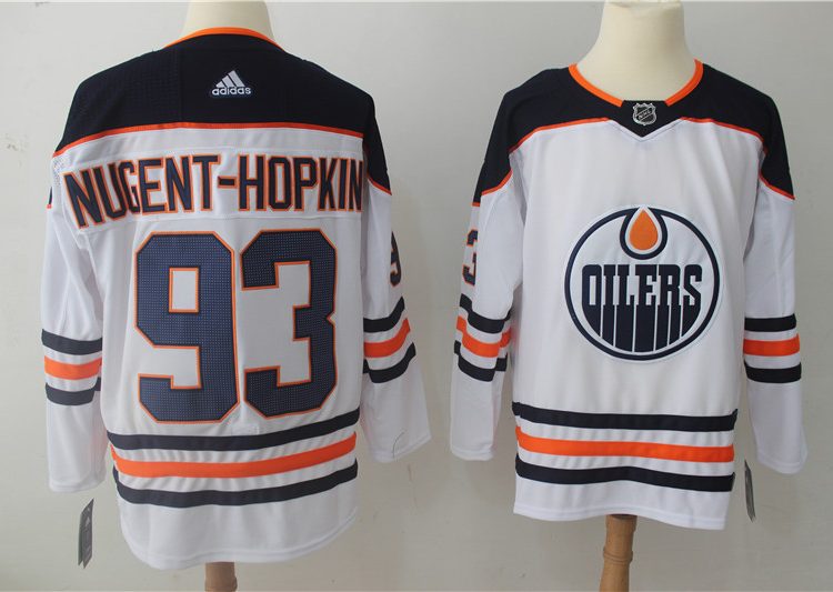Men's Edmonton Oilers Ryan Nugent-Hopkins #93 White Breakaway Jersey