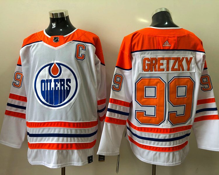 Men's Edmonton Oilers Wayne Gretzky #99 White Breakaway Jersey