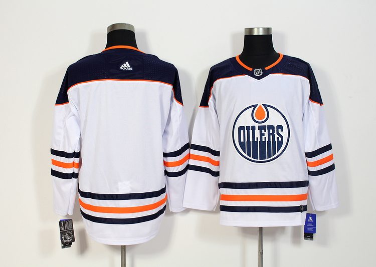 Men's Edmonton Oilers White Away Breakaway Blank Jersey