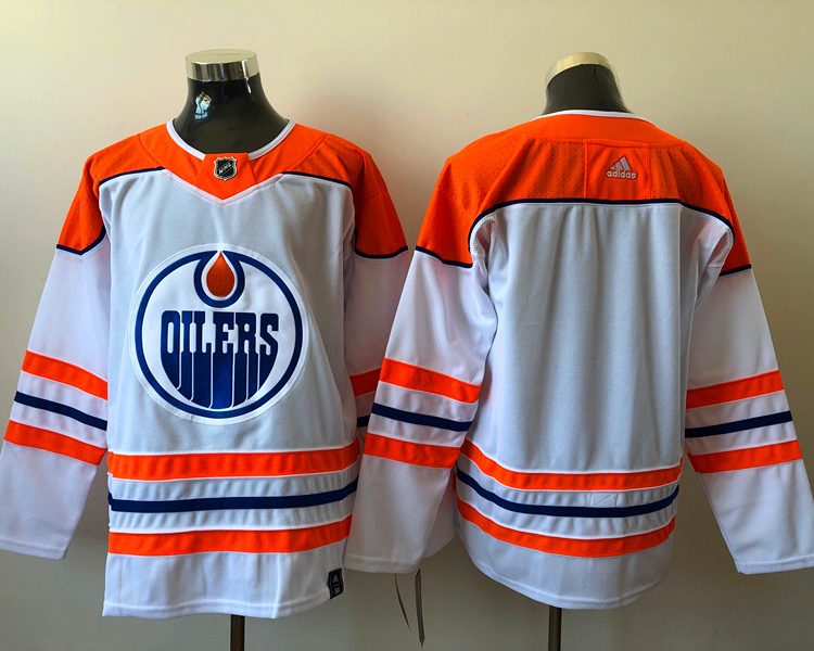 Men's Edmonton Oilers White Blank Jersey