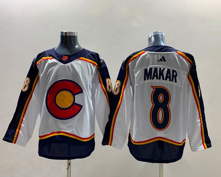 Men's Colorado Avalanche Cale Makar #8 White Breakaway Jersey