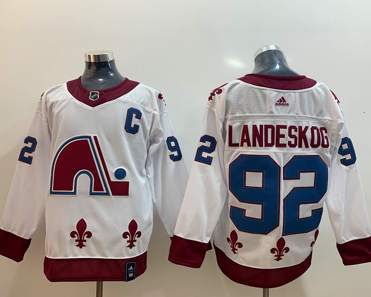 Men's Colorado Avalanche Gabriel Landeskog #92 White Breakaway Jersey