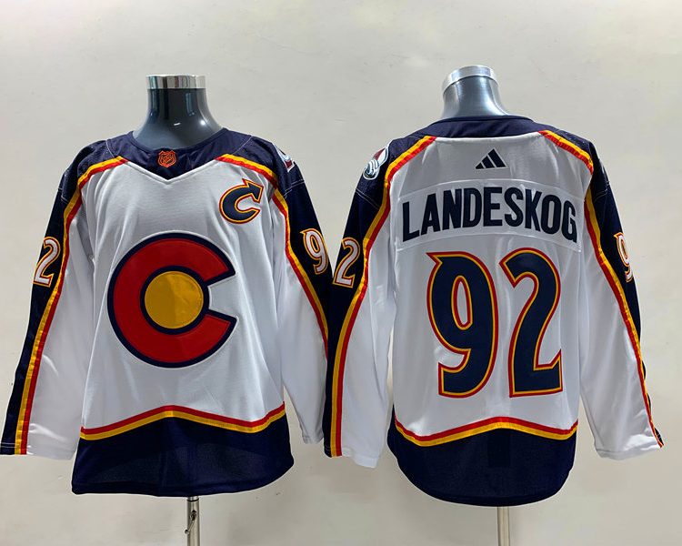 Men's Colorado Avalanche Gabriel Landeskog #92 White Breakaway Jersey