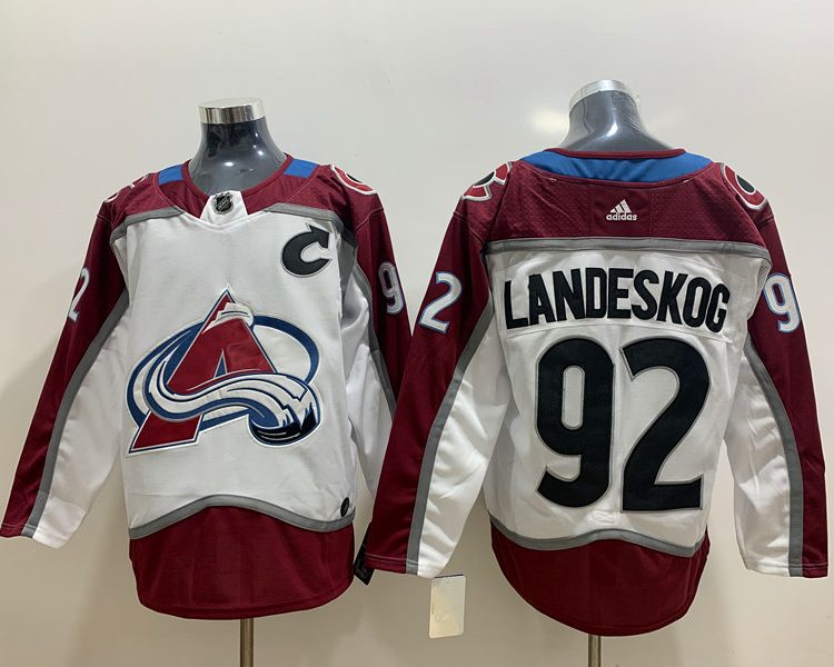 Men's Colorado Avalanche Gabriel Landeskog #92 White Home Breakaway Jersey