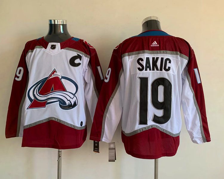 Men's Colorado Avalanche Joe Sakic #19 White Breakaway Jersey