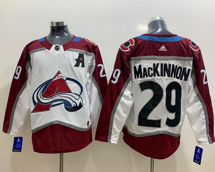 Men's Colorado Avalanche Nathan MacKinnon #29 White Breakaway Jersey