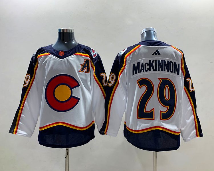 Men's Colorado Avalanche Nathan MacKinnon #29 White Reverse Retro 2.0 Authentic Jersey