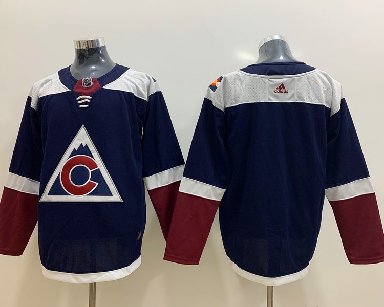 Men's Colorado Avalanche Navy 2018/19 Alternate Primegreen Authentic Blank Jersey