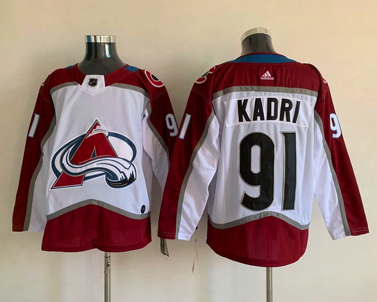 Men's Colorado Avalanche Nazem Kadri #91 White Home Breakaway Jersey