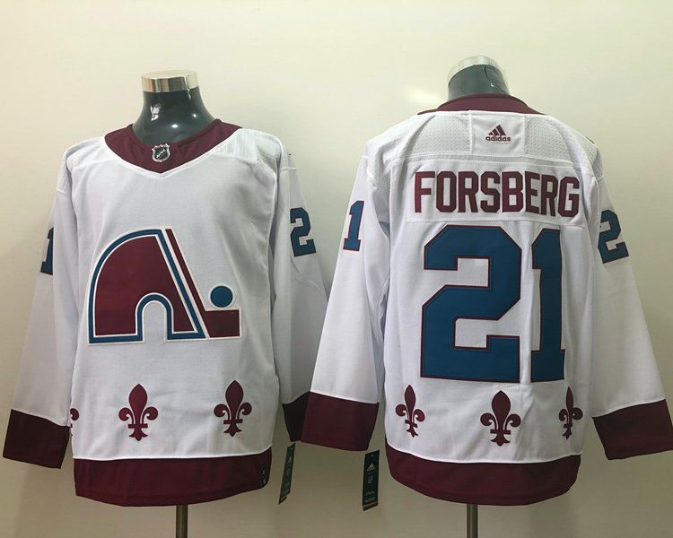 Men's Colorado Avalanche Peter Forsberg #21 White Breakaway Jersey